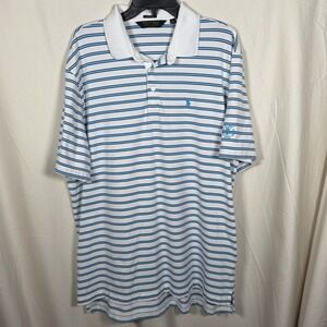 Polo Golf Ralph Lauren Polo Shirt XL Blue White Stripe Performance Golf CC